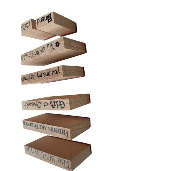 Wood Rubber Stamps Sentiments Friendship Quotes Sayings Laugh Friend Lot of 7 - Picture 4 of 8